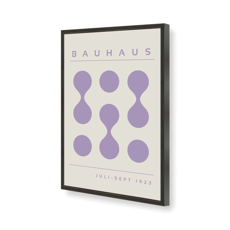 Mauve Bauhaus Flow I, impression, Reproduction encadrée sans passe-partout, Noir satiné, H 21 po x l 17 po