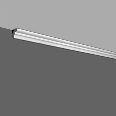 Plastic 1.25" Thick x 1.125" Wide x 96" Length Wall Base in White