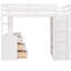 Lit mezzanine simple blanc avec espace de rangement. Structure en pin robuste. Maximisez vos options de rangement. Tiroirs de taille l 44 po x H 65,3 po - blanc. Fabrication fiable. Augmentez le rangement.-341227475-341227476