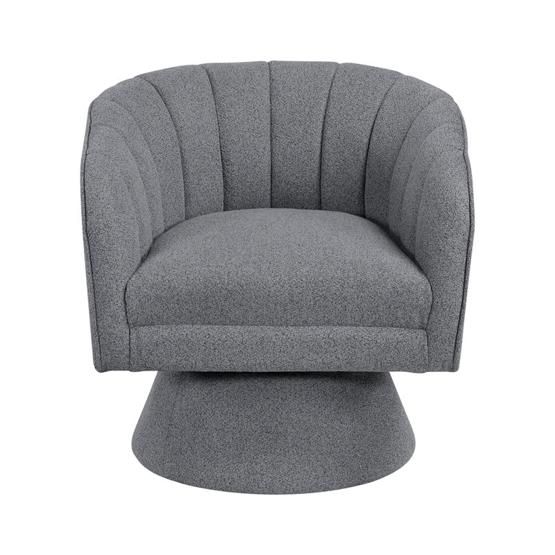 Fauteuil d'appoint pivotant Modern Boucle Upholstery, Gris foncé