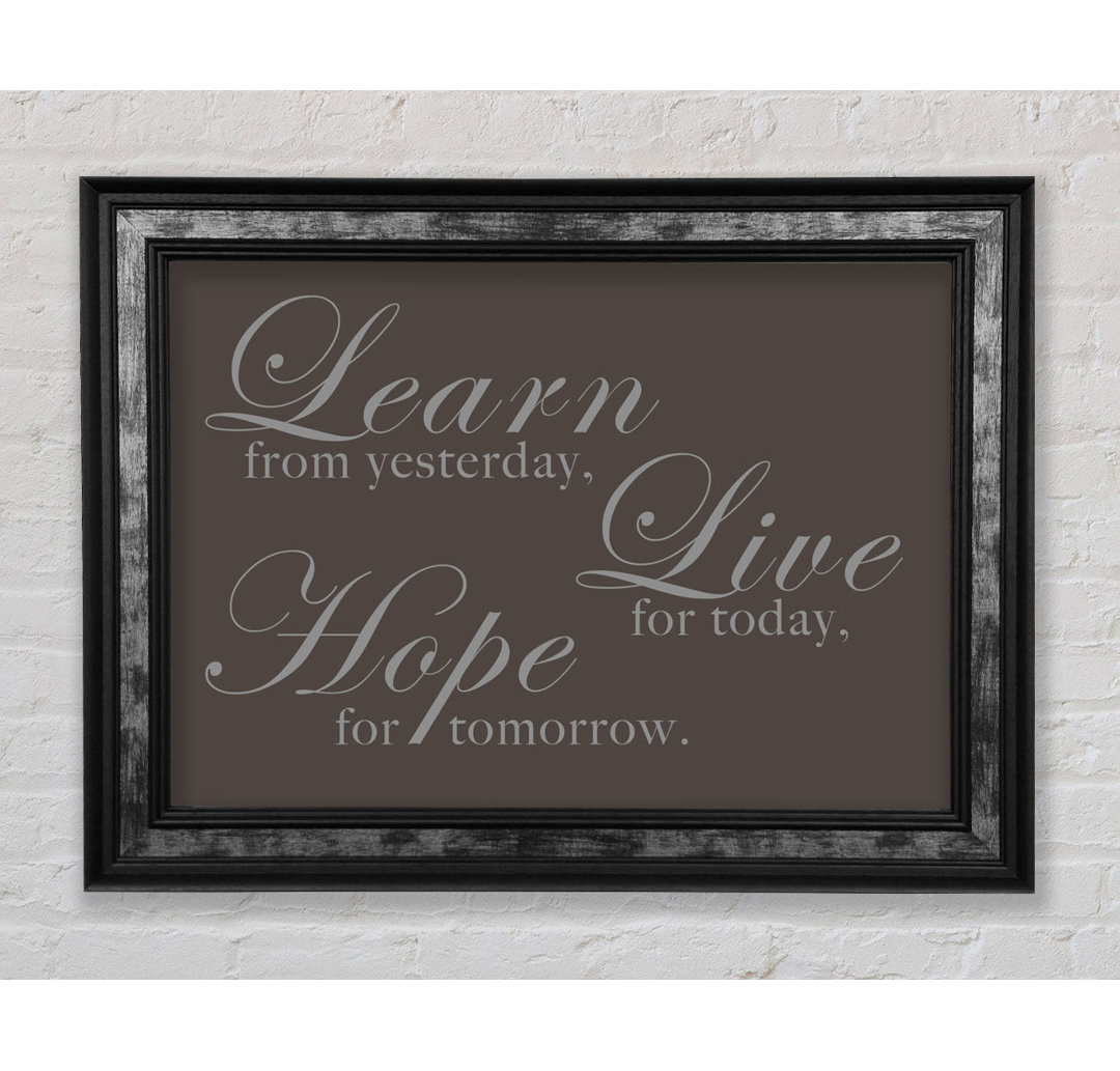 Home Quote Learn Live Hope Lilac - Single Picture Frame Typography