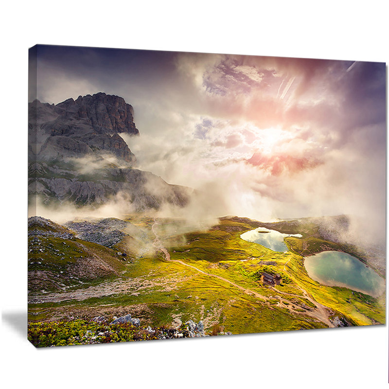« soleil on the lacs del piani », reproduction de photo sur toile tendue, H 12 po x l 20 po