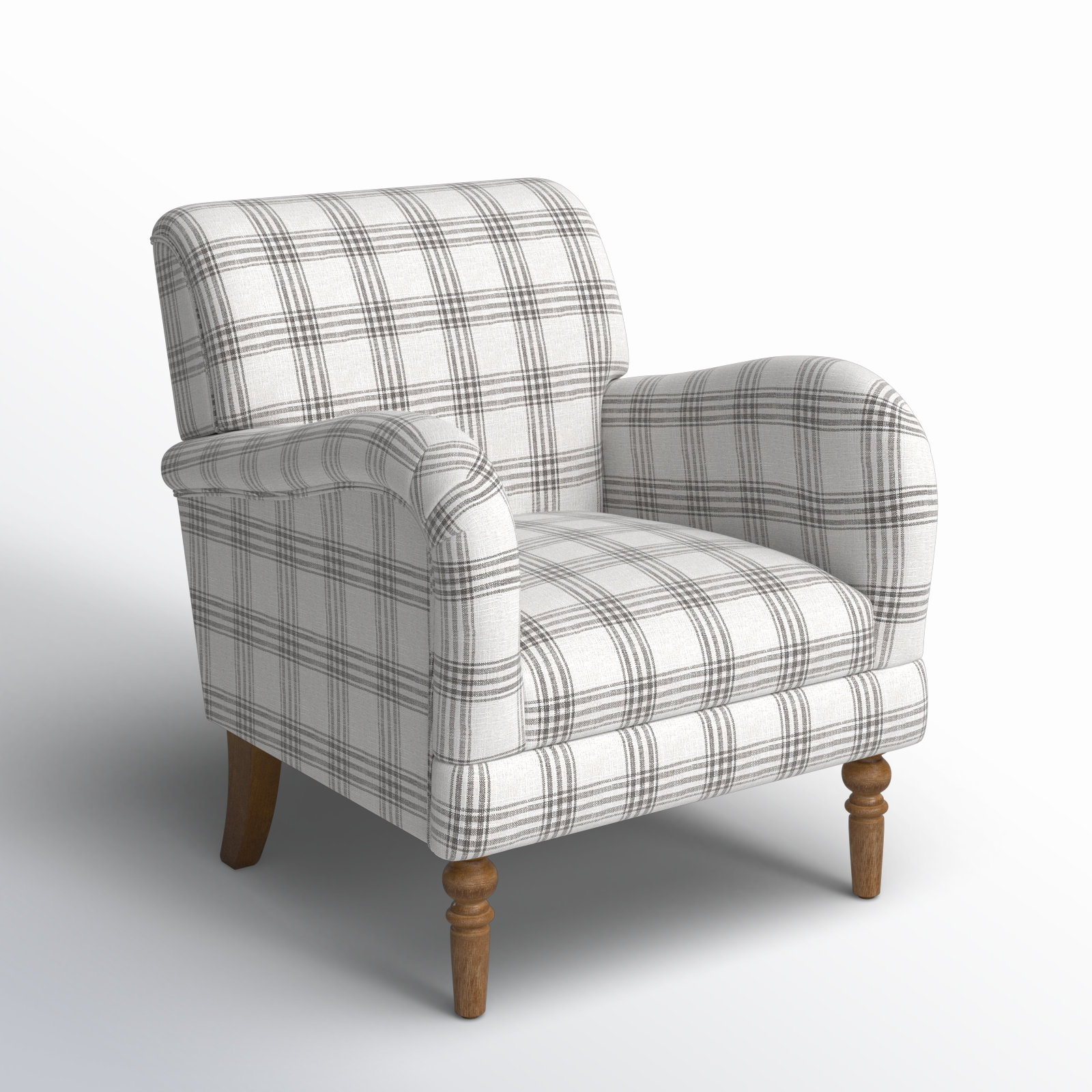 Arching Upholstered Armchair, Gray 100% Polyester