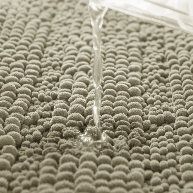 Tapis pour salle de bain Chenault, Simple - L 48 po x l 18 po, Taupe
