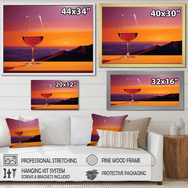 Vinos Vista I sur toile, H 16 po x l 32 po x P 1 po, Toile tendue
