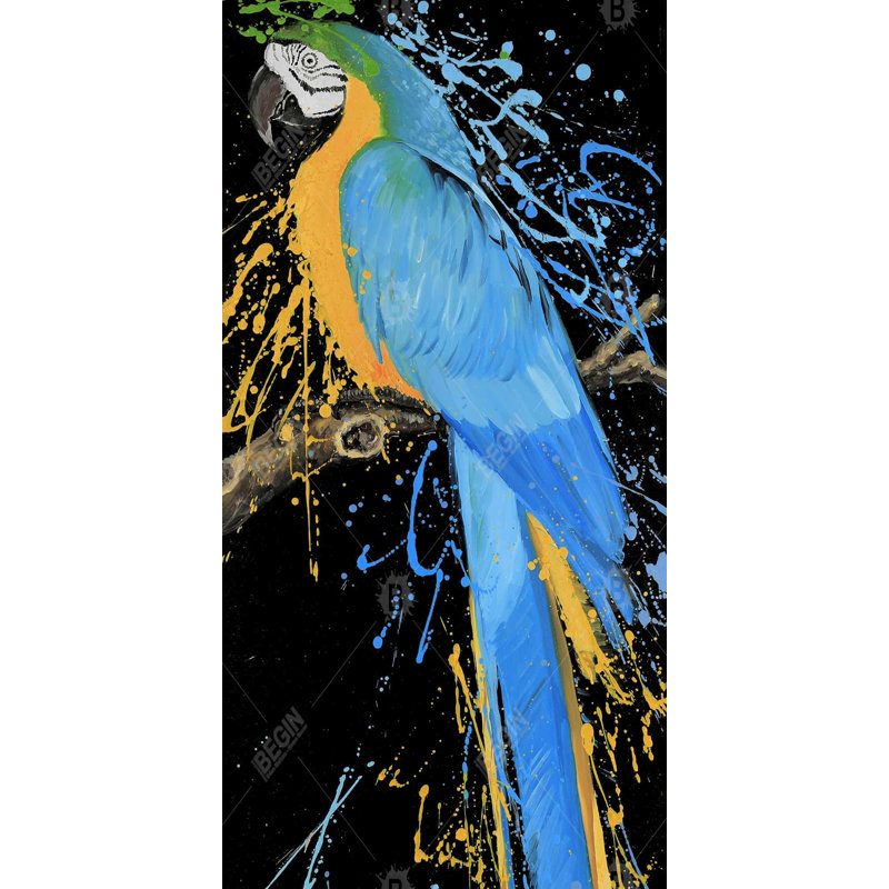 Blue macaw parrot - 15.75"x31.50" Desk mat