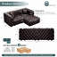 Ensemble de canapé moderne 77 po 77 po, canapé modulaire rembourré en similicuir 2 places avec conception touffetée à la main pure, 1 repose-pieds et 2 coussins, combinaison multiple pour le salon, brun foncé