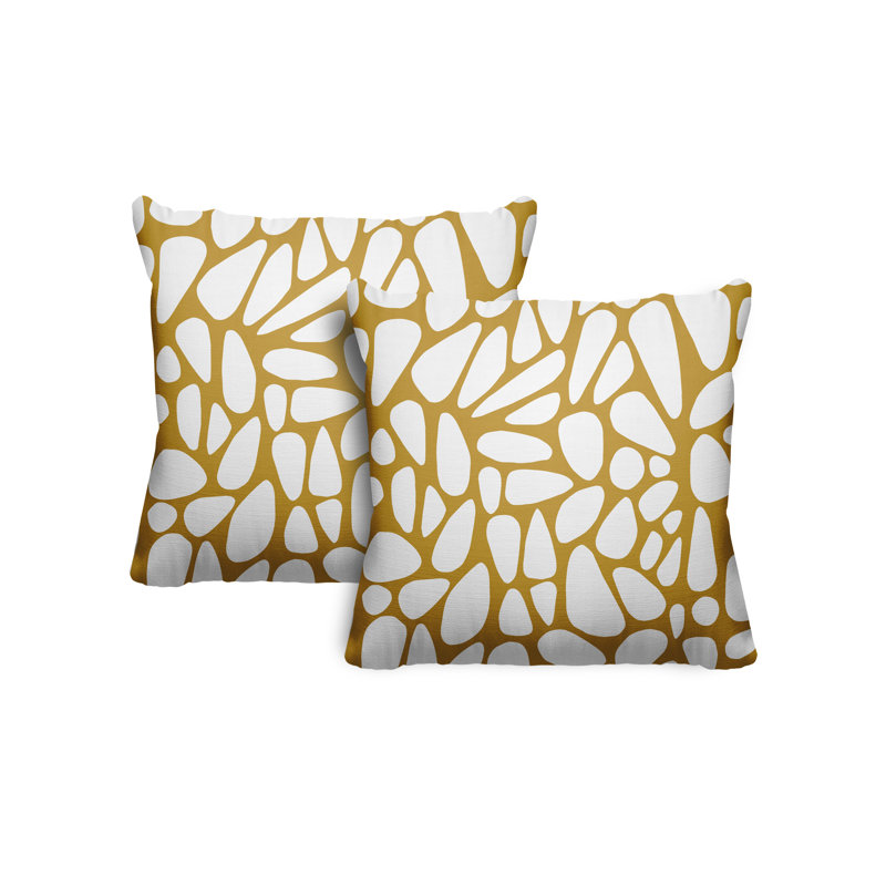 Coussin Stone, L 15 po x H 15 po, Jaune