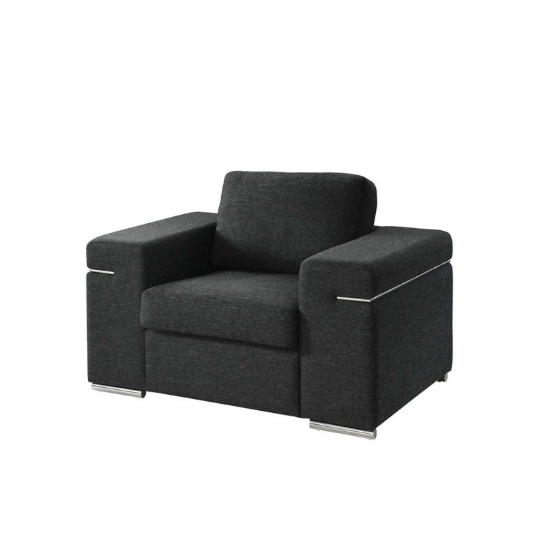 Fauteuils d'appoint en tissu de lin, Lin noir
