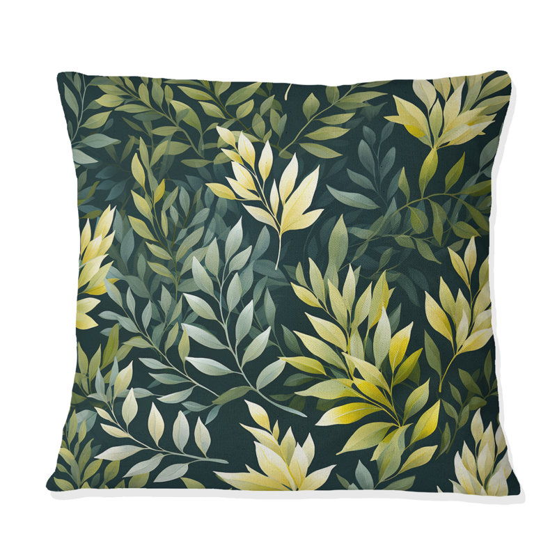 Natures Harmony Plantes botaniques - Coussin décoratif imprimé botanique, H 18 po x l 18 po