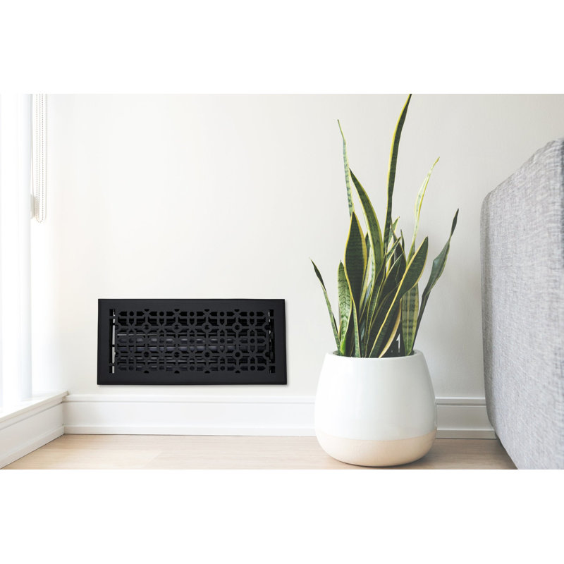 Madelyn Carter Aluminum Vent Cover, Black, 12" L x 4'' W x 2.75" H