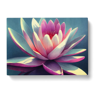 Flashy Water Lily Flower - Wrapped Canvas