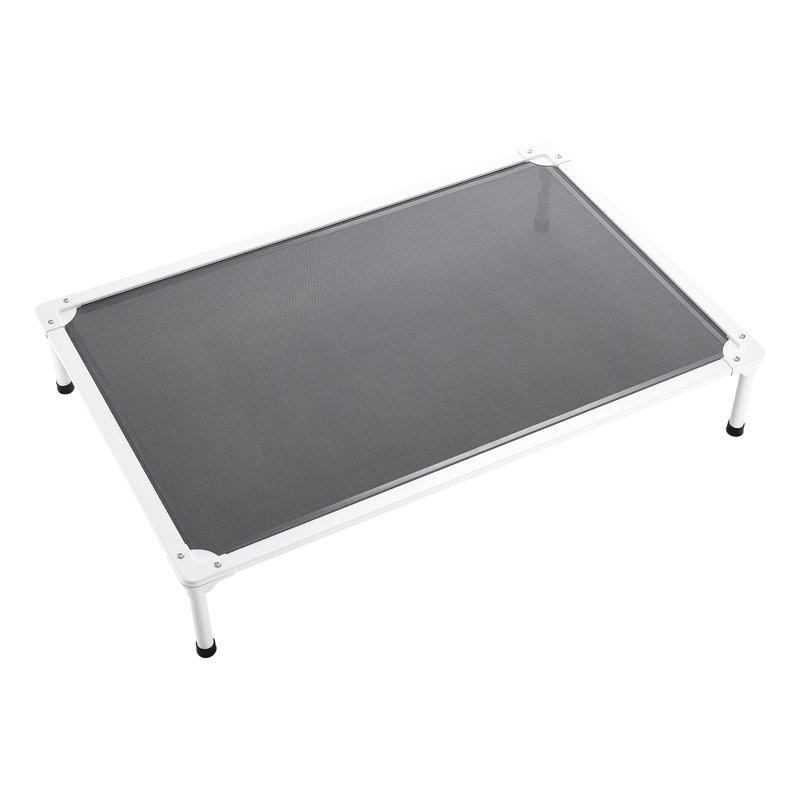 Grand lit surélevé pour chien - Lit surélevé avec filet respirant, structure en aluminium pour plus de solidité, zone de couchage de 49 x 33 po, installation de 10 minutes pour animaux de compagnie portatifs, fiabilité, surface, assemblage