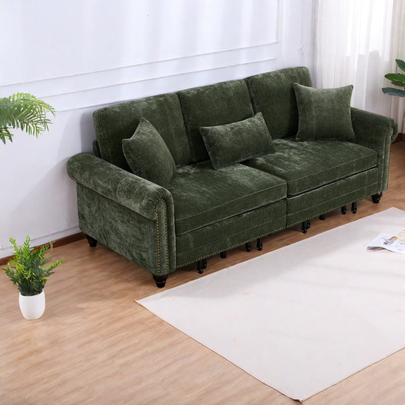 In 1 Sleeper Canapés, canapé moderne en chenille de 86,5 pouces pour le bureau personnel