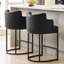 Tabouret de bar 36 po avec siège rembourré en similicuir noir 36 po-130629516