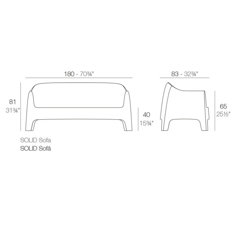 Solid 71'' Outdoor Sofa, White