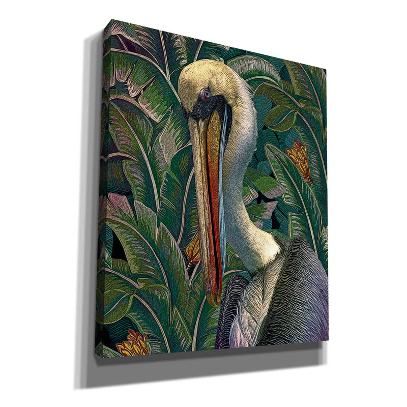 «Primal Pelicana» par Steve Hunziker, art mural sur toile, H 24 po x l 20 po x P 0,75 po