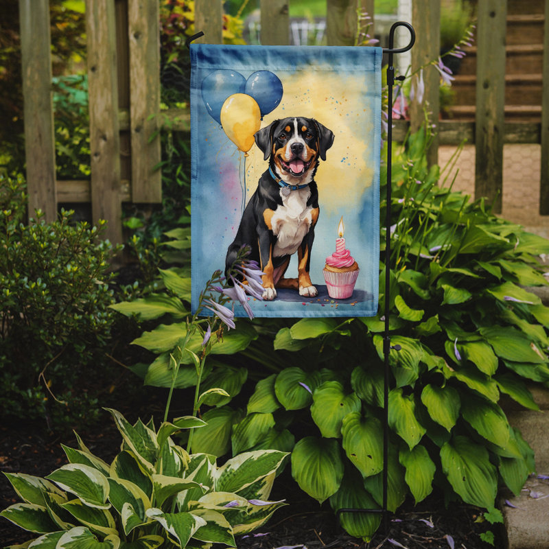 Drapeau de jardin «Happy Birthday», Bouvier de l'Entlebuch
