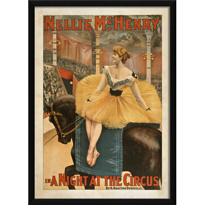 Une soirée au niveau de la cirque, affiche rétro encadrée