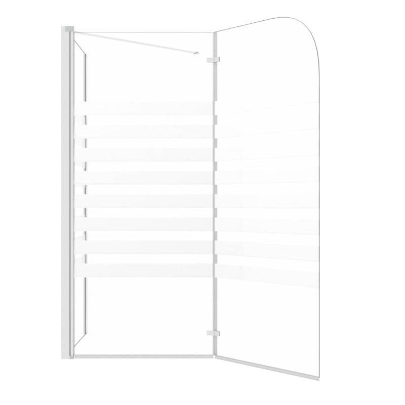 Ickes 680mm W x 1300mm H Folding / Bi-Fold Framed Tub Door with Frosted Glass, White
