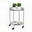 2-Tier Round Side Table with Wheels – Silver Gray, Movable