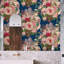 Blue Floral Dutch Wallpaper
