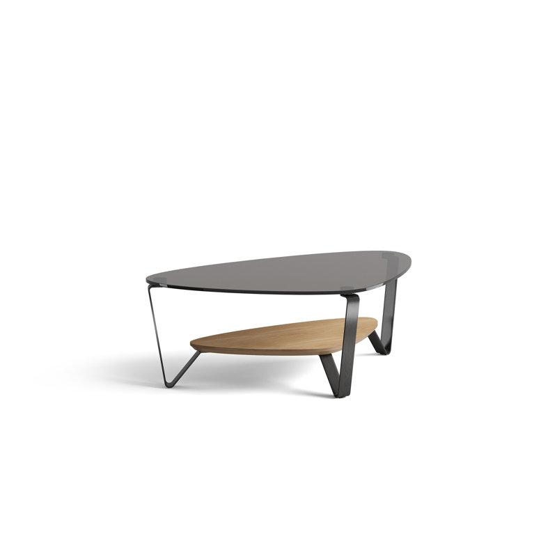 Dino Coffee Table, 15.5" H x 44" L x 27" W, Washed Oak