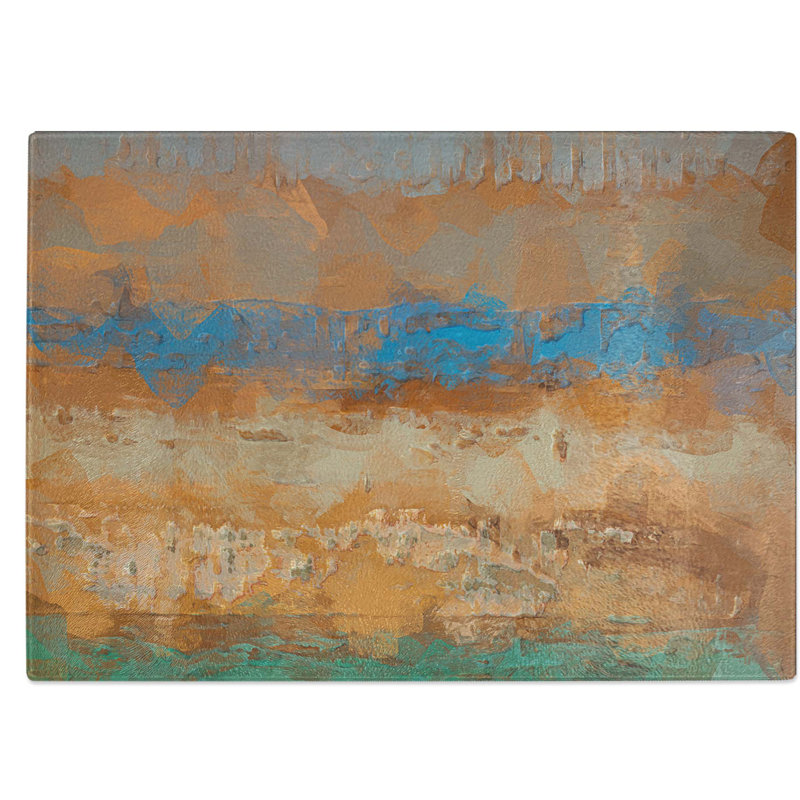 Tempered Glass Taking It Easy Chopping Board, 39 cm W x 28.5 cm L