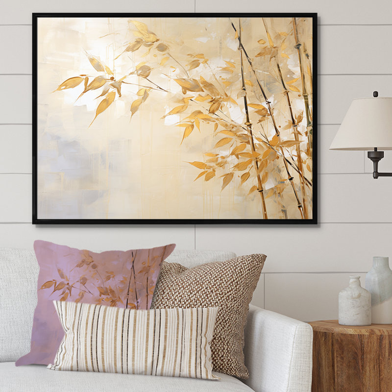 Zen Moment, impression sur toile de bambou, H 34 po x l 44 po x P 1,5 po, Cadre flottant noir
