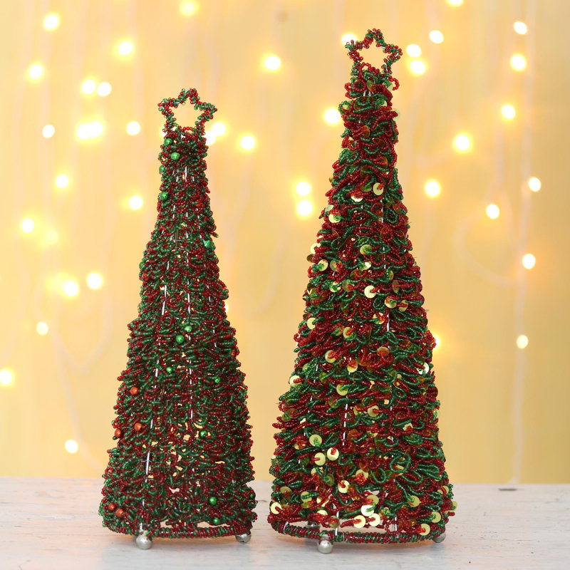 Arbre de Noël élancé en cachemire vert H 16 po