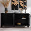 Buffet de rangement moderne avec porte en rotin artificiel et buffet moderne