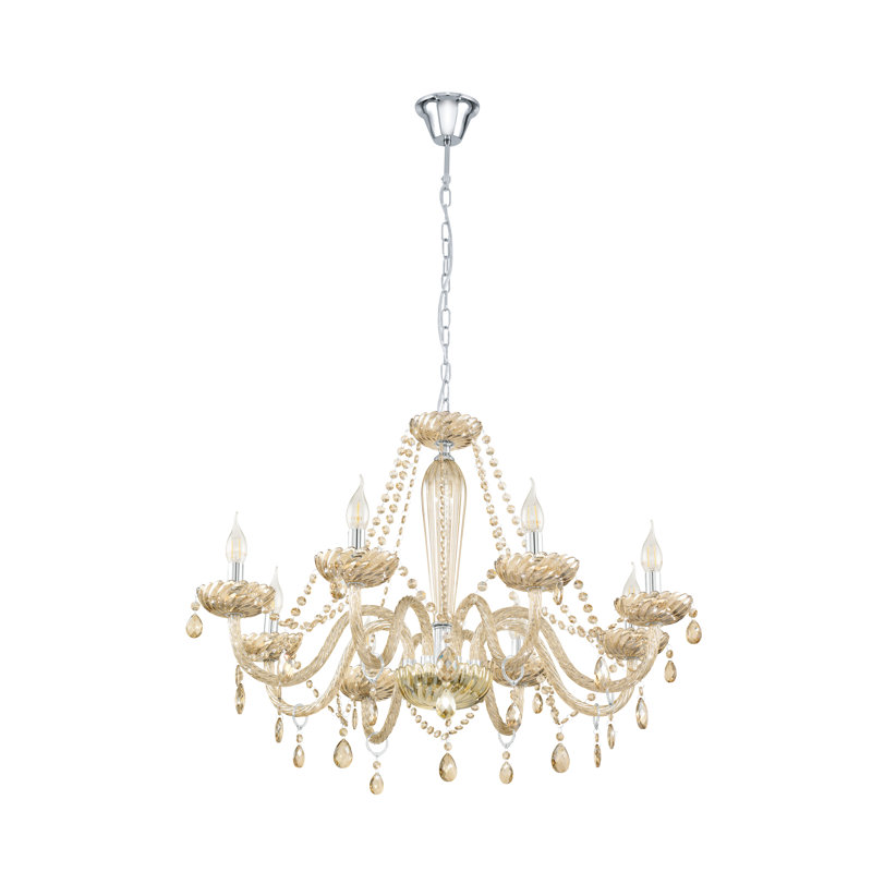 Braiden 8 - Light Candle Style Chandelier, Cognac