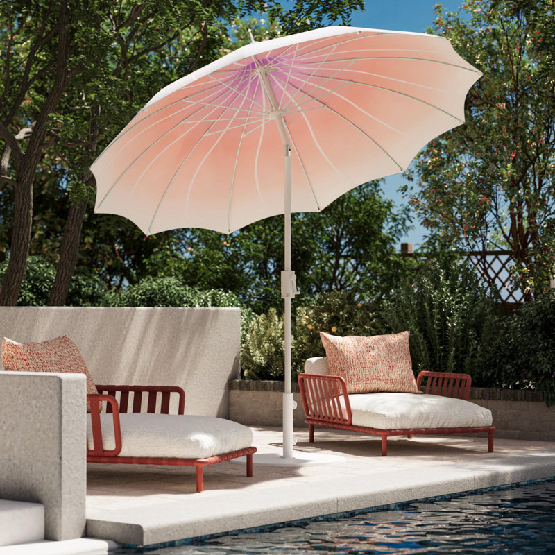 Parasol d'extérieur inclinable 108 po Kaia, Rose dégradé, sans lumière DEL