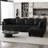 Faux Leather L-Shaped Modular Sectional Sofa-75756249-75756251