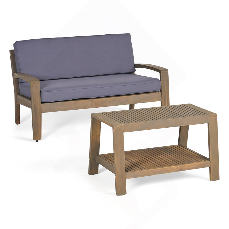 gray outdoor loveseat+coffie table