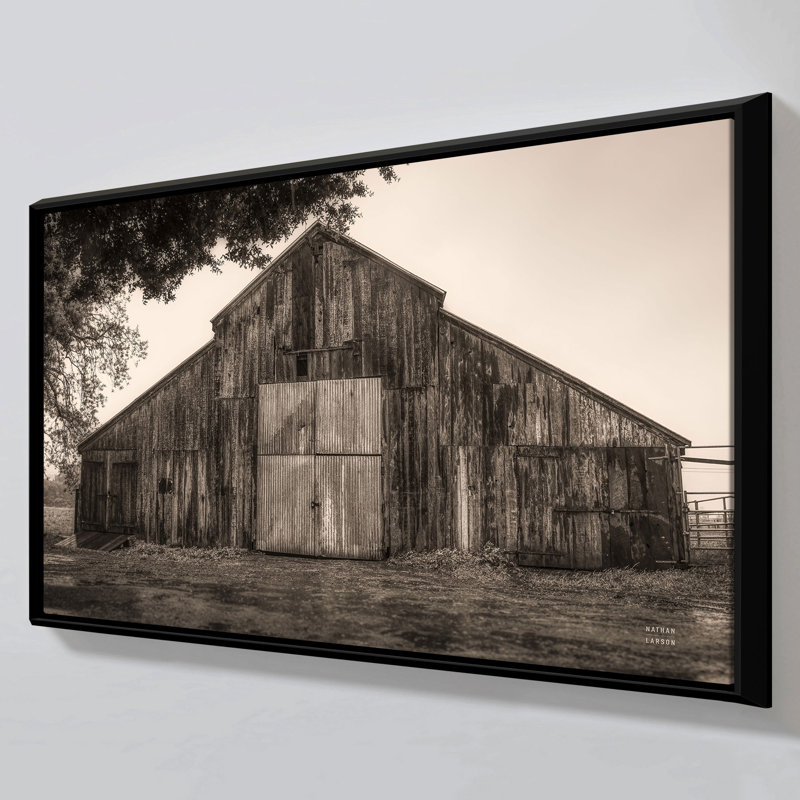 "Hiding from the Rain" par Nathan Larson, reproduction sur toile dans un cadre flottant, H 21,5 po x l 33,5 po
