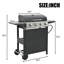 Barbecue au propane à 4 brûleurs avec tablettes latérales, thermomètre, roues et ouvre-bouteille pour la cuisine