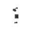 Système de garniture de douche de la collection Dean: pomme de douche ronde de 6 po, ensemble de poignées simples, bec de baignoire et soupape brute inclus - noir mat-92460994