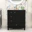 Durable Wood Bathroom Vanity with Integrated Basin & Storage Shelves-898401945