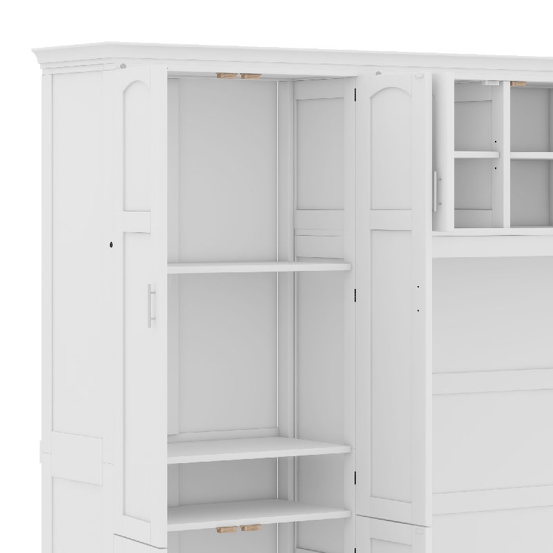 Lit escamotable mural avec armoires Murphy, Blanc
