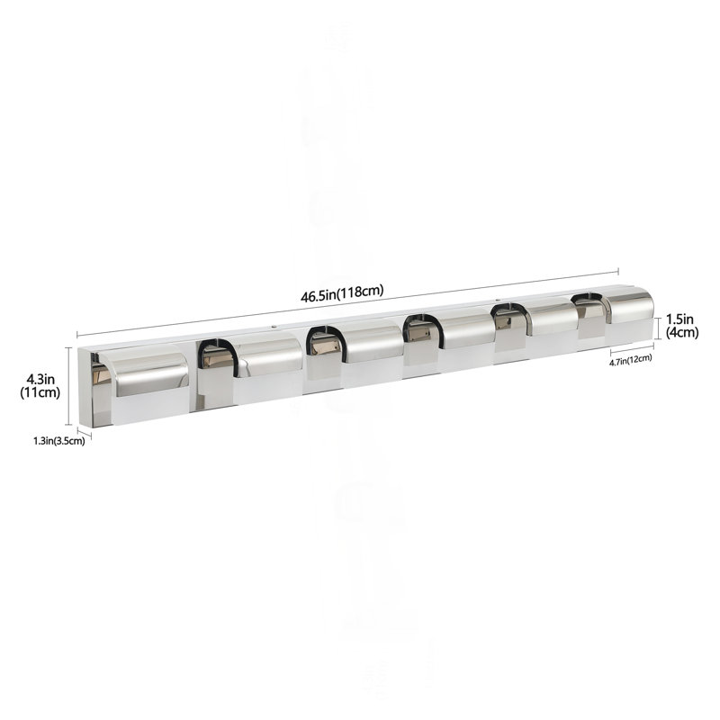 Modern Bathroom Vanity Lighting LED Vanity Lights Over Mirror Bath Wall Lighting, 4.3" H x 46.5" W x 3.5" D, 6 Lights, 30 W