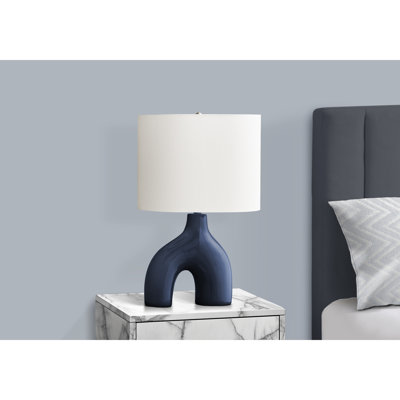 Lighting, h 25 po, lampe de table, céramique, abat-jour ivoire / crème, contemporain, moderne