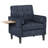 29" Wide Upholstered Solid Wood Accent Chair With Folding Side Table-30643671