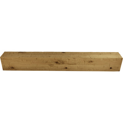 AmeriCraft Wood Hand Hewn Beam, 3-Sided (U-Beam), 3 1/2"W x 3 1/2"H x 72"L, Early American Finish, Stain Grade Knotty Alder