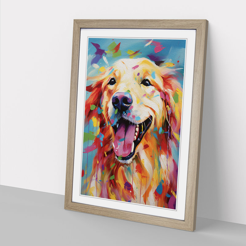 Golden Retriever Expressionism - Framed Print