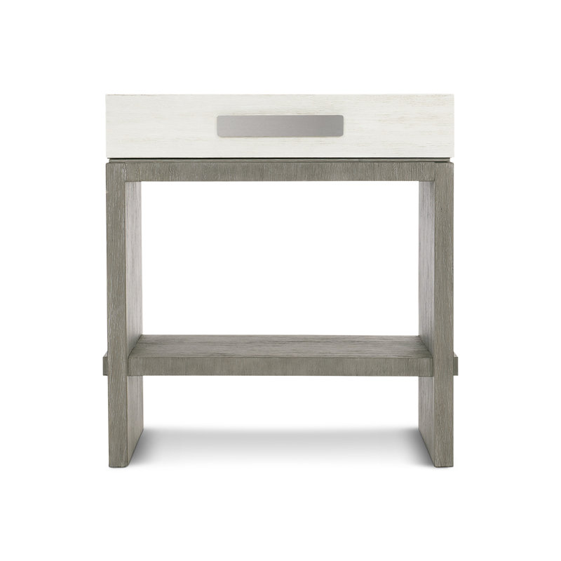 Foundations 1 - Drawer Solid Wood Nightstand, Light Shale