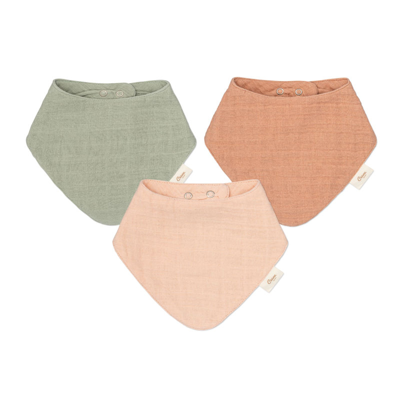 Muslin 3Pc Bib Set -River, Green