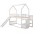 Twin over Twin House Bunk Bed with Convertible Slide,Storage Staircase-91054556