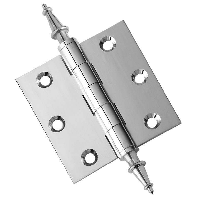 Charnière de porte simple 3 po H x 3 po, Chrome poli