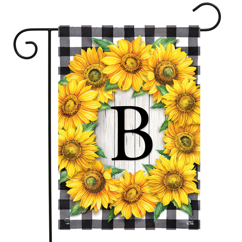 Sunflowers Monogram B Garden Flag